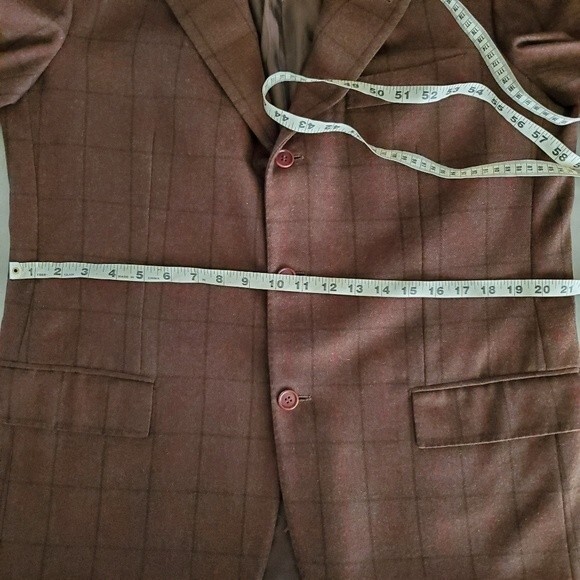 KITON Cashmere Plaid 3 Button Windowpane Brown Red Blazer Jacket Coat 52 IT 42 U - Picture 15 of 16